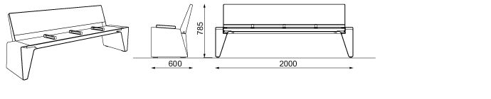 Lra492 - banc connecté - mmcité 1 a.S. - hauteur 785 mm - structure en acier et bois avec options personnalisables_2