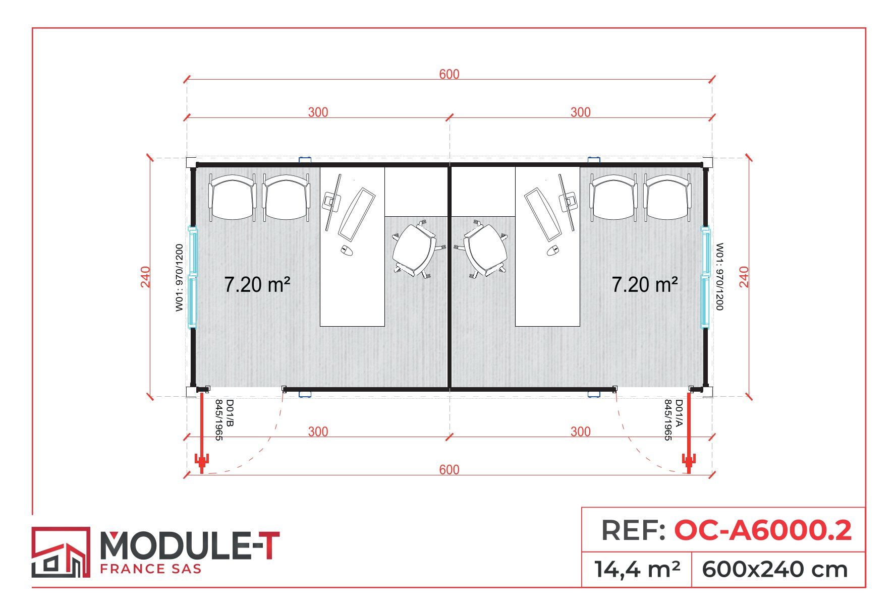 Bungalow de chantier en kit avec options de personnalisation