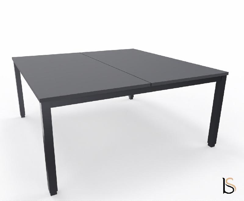 Bureau 2 personnes Tempo avec passe-câbles  - Mobel Linea - 180_2