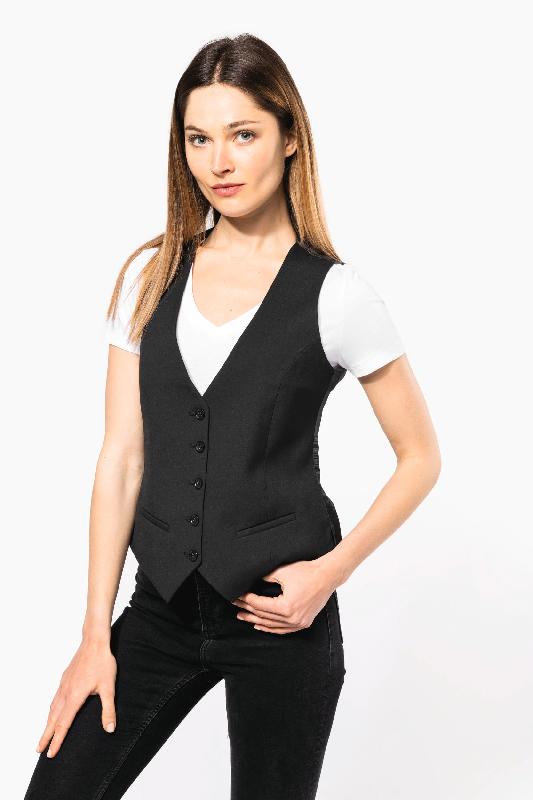 Gilet femme - Réf: K502 - Kariban - 64% polyester, 34% viscose, 2% élasthanne - Taille 34 à 46 - Couleur Black_2