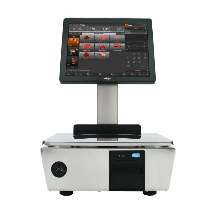 Balance tactile à tickets BM5 ARM 6/15 kg - 2/5 g - Inox - Écran 15