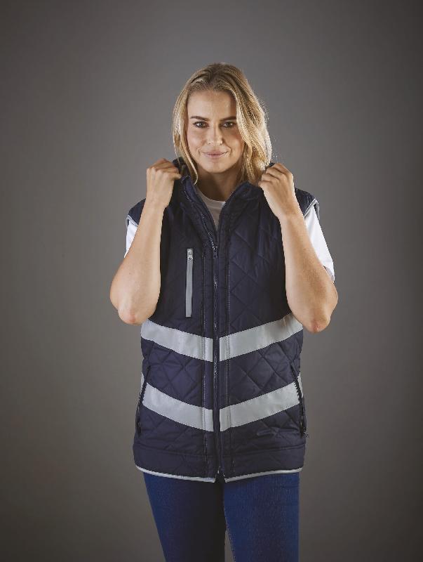 Bodywarmer haute visibilité 'Kensington' - Réf: YHV007 - 100% polyester, bandes réfléchissantes, norme EN ISO 20471:2013 Classe 2_2