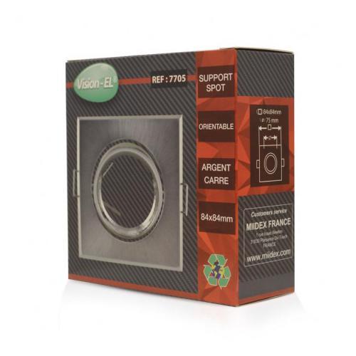 Support plafond carré orientable argent 84 x 84 mm - Elv772049 - Rue des Ampoules_2
