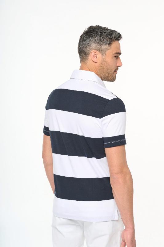 Polo rugby rayé manches courtes unisexe - Kariban - Réf: K286 - 100% coton peigné - Coupe ajustée - Disponibles en tailles 3XL et 4XL_2