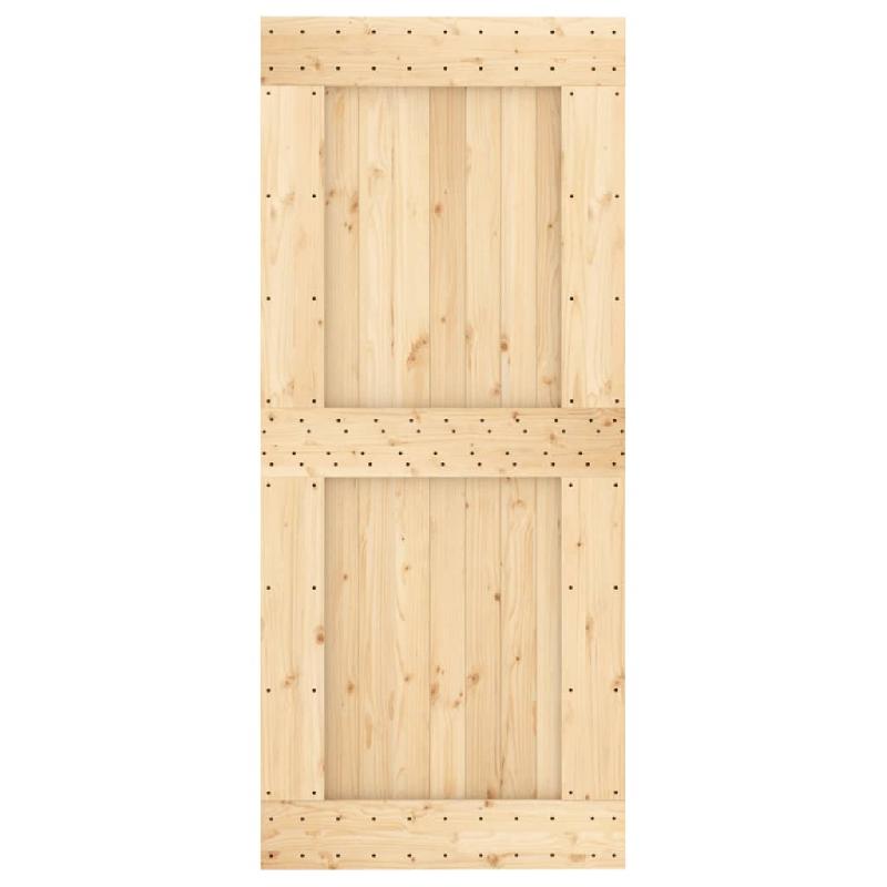 Vidaxl porte coulissante et kit de quincaillerie 90x210 cm pin massif 3203093_2