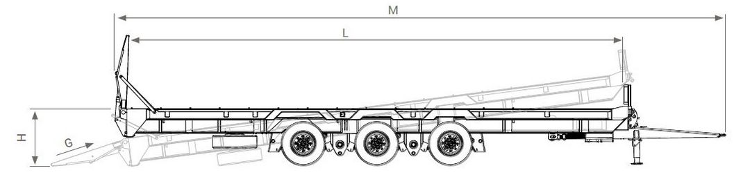 Pea 320-remorque porte engin agricole -gourdon-12 anneaux escamotables latéraux intégrés dans plancher_2