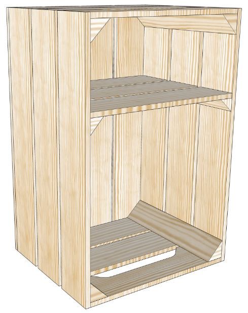 Caisse en bois S3 Tablette - Simply A Box - L36 x H54 x P30 cm - Bois brut ou 6 coloris lasure à l'eau_0