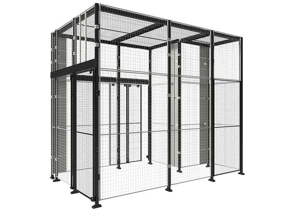 Cloisons grillagées de stockage - X-Store 2.0 avec plafond auto-portant et multiples combinaisons_2