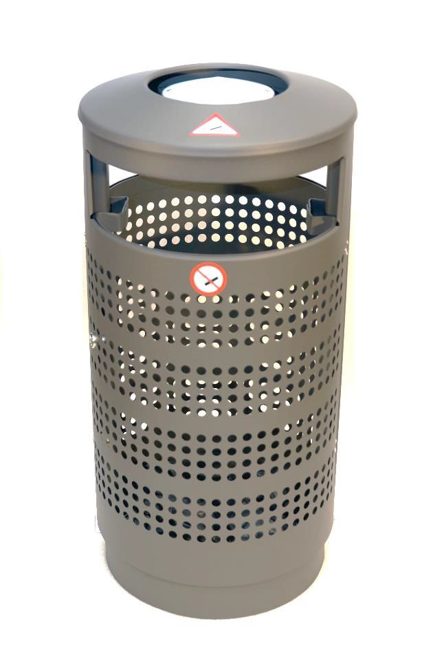 Cendrier poubelle en acier galvanisé - Gamme Australia UrbainEco - Contenance 75-80L_3