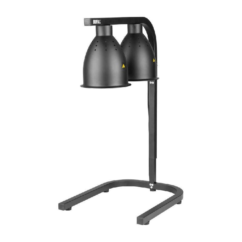 Lampe chauffante double sur pied Buffalo noir mat | Buffalo - JA865_2