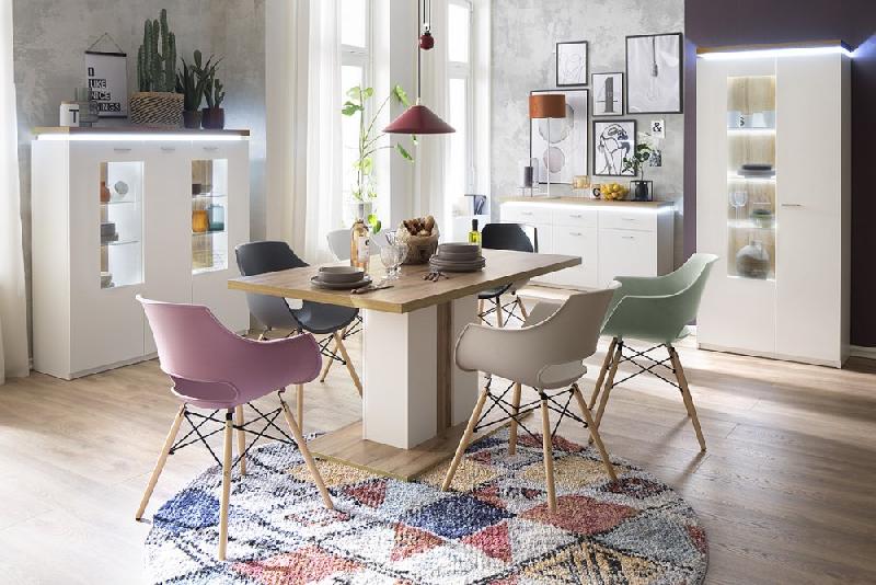 Lot de 4 chaises scandinave Remo - coque rouge mat - piétement en hêtre naturel - dimensions L60 x H85 x P54 cm_2