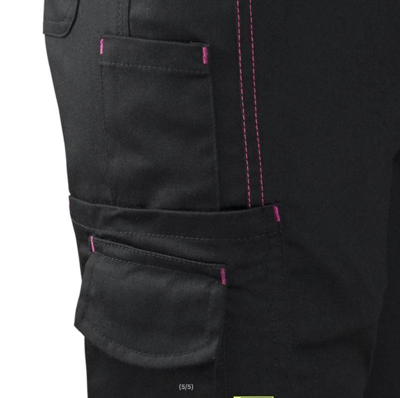 Pantalon de travail pro Femme - noir, taille 36, 72 cm, multipoches, déperlant_2