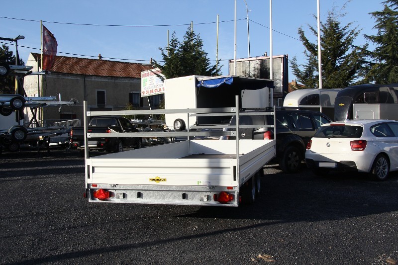 Remorque plateau Humbaur HT 355124 - 2 essieux, ridelles alu, roues dessous, châssis modulaire galvanisé_2