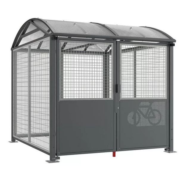 Abri vélos et motos voûte sécurisé L - 2520x2640x2830 mm - Structure acier galvanisé - Toiture anti-intrusion_2