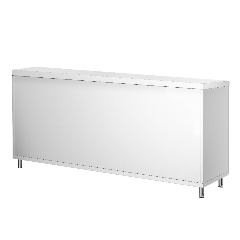 Meuble bas inox central P 700 mm avec portes - 1800_2