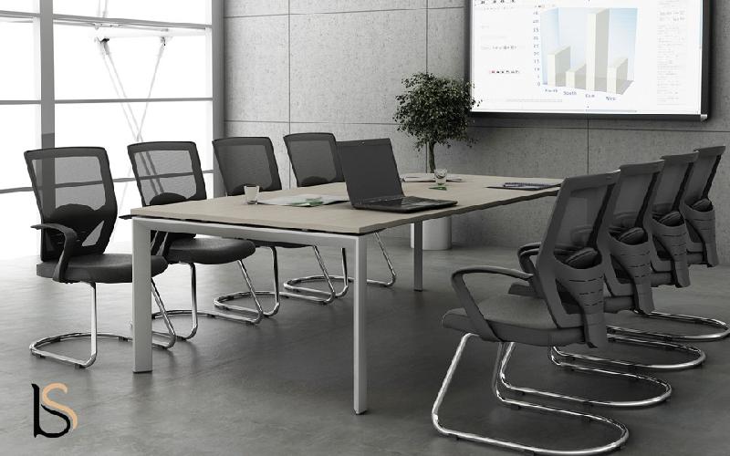 Table de réunion Star - Mobel Linea - Non, 250, Alu, Blanc_2