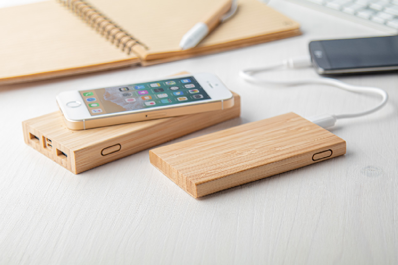 Power bank en bambou - 4000 mAh - Ports micro USB et USB-C_2