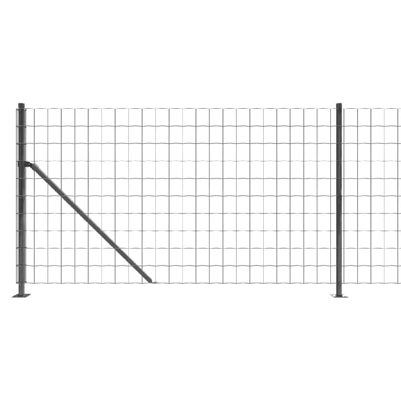 Vidaxl clôture en treillis métallique avec bride anthracite 1,1x10 m 154306_2