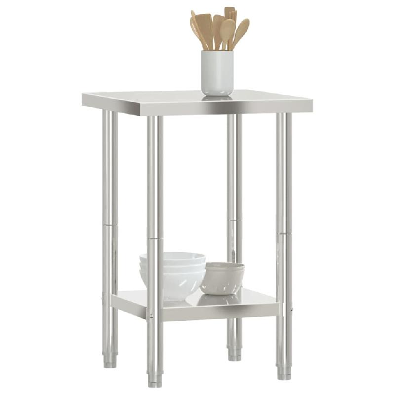 Vidaxl table de travail de cuisine 55x55x85 cm acier inoxydable 376453_2