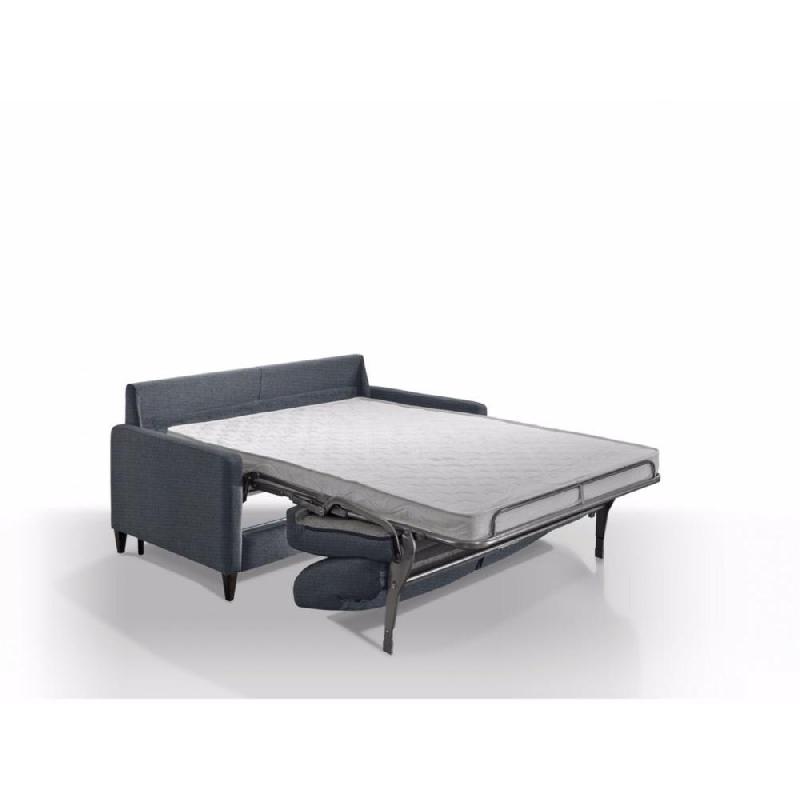Canapé convertible express Oslo Tweed bleu - Couchage 140x197 cm - Matelas 16 cm - Sommier lattes Renatonisi_2
