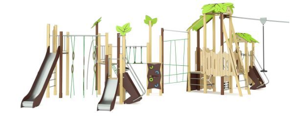 Parcours tyrolienne pour enfants +2 ans - ST-17-090 - Transalp avec toboggans, tyrolienne et traversées variées_2