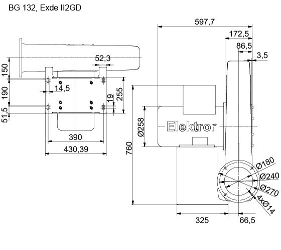 RD 82 - Ventilateur ATEX Elektror - Jusqu'à 90 m³/min et 6.800 Pa - Zones 1, 2 et 22_2