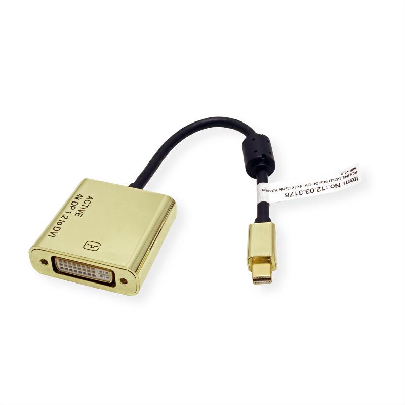 Roline gold 4k adaptateur mini displayport-dvi, minidp m - dvi f, retail blister_2