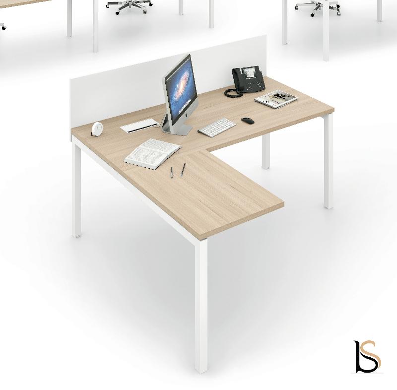 Bureau avec retour dégagé Yard - MARTEX - 160, Blanc_2