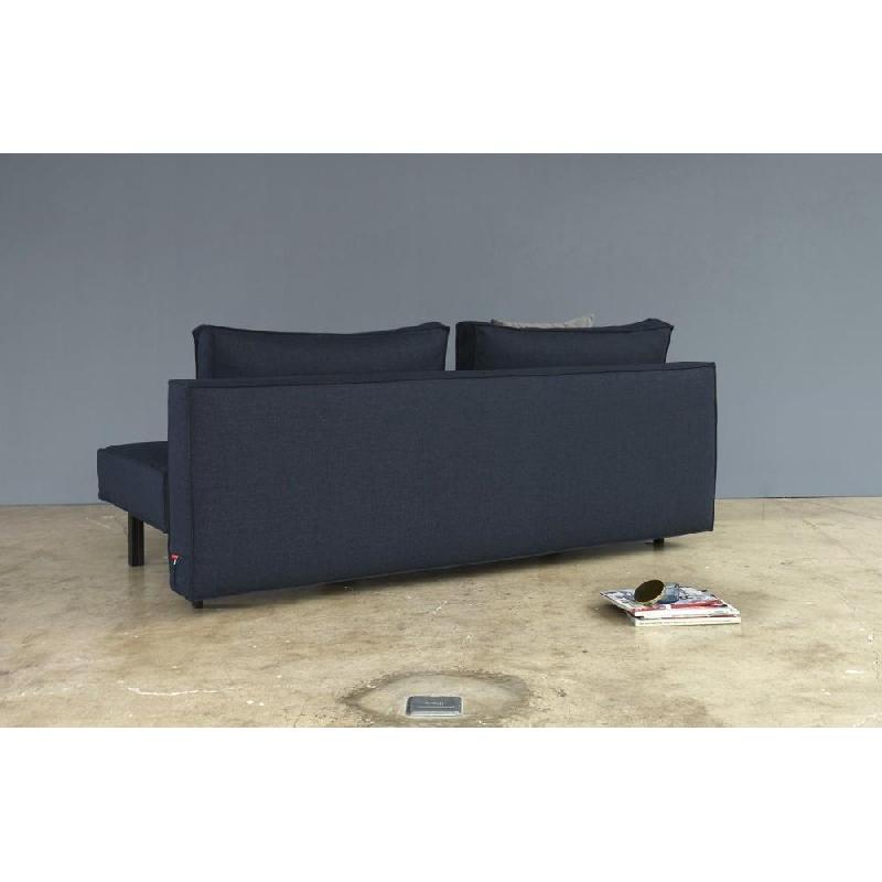 Canapé design convertible SLY Innovation Living - lit 140x200 cm, pieds métal noir, tissu Mixed Dance Blue_2