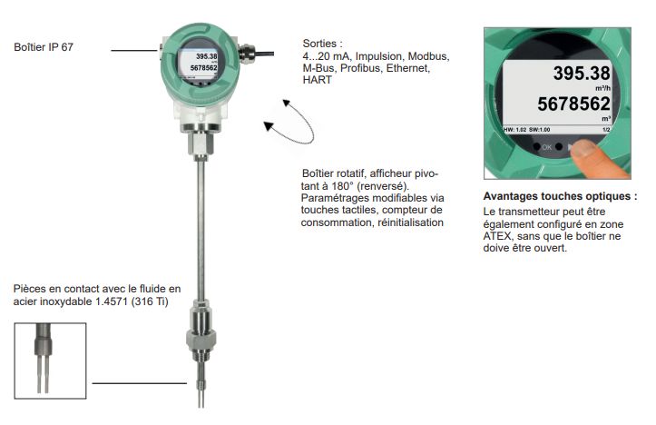 VA 550 - Capteur de débit d'air comprimé - CS Instruments - Étendue de mesure de 0,1 à 224 Nm/s - Pour réseaux d'air comprimé et gaz_2