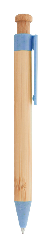 Stylo bille en bambou - Attributs en plastique de paille de blé écologique - Encre bleue_2