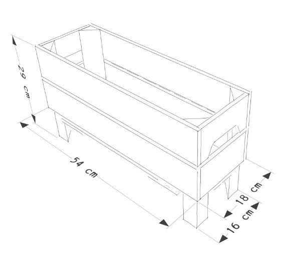 H2 - Caisses en bois jardinières Simply A Box - L18 x H29 x P54 cm - Bois brut ou 6 coloris de lasure à l'eau_2
