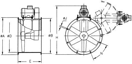HPX-35-2T-0.75 - Ventilateur hélicoïdal ATEX RECER - 4750 m³/h - 0.55 kW_2