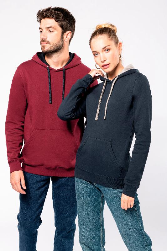 Sweat-shirt à capuche bicolore homme - Kariban - Réf: K446 - 80% coton peigné, 280 g/m²_2
