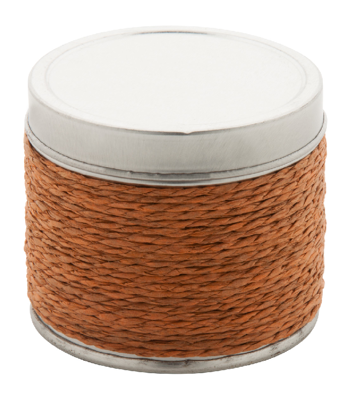 Bougie senteur vanille - parfumée - boîte en étain avec ficelle - couleur marron - 106 gr_2