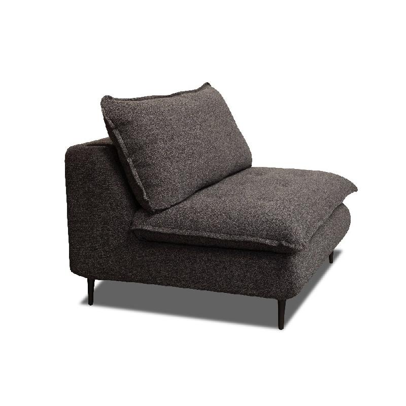 Fauteuil lit convertible express Lisbonne - 70 cm - sommier à lattes RENATONISI - matelas 13 cm - tissu tweed anthracite chiné_2