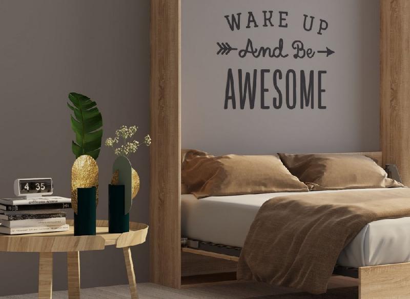 Lit escamotable studio chêne - couchage 160x200 cm avec ouverture assistée et pieds automatiques_2