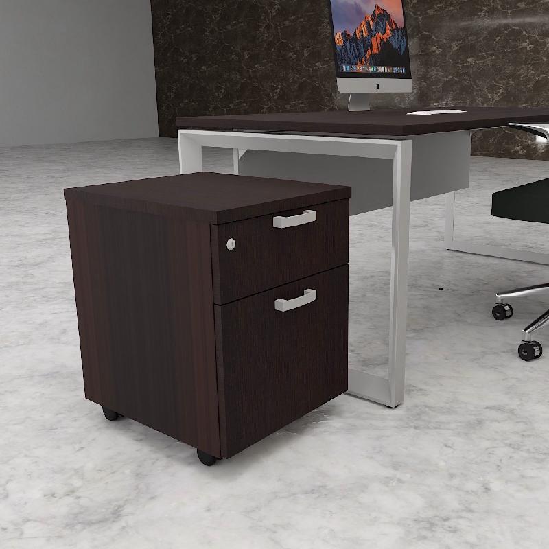 Caisson mobile monocolore avec tiroir pour dossiers suspendus  - MOBEL LINEA - Wengé_2