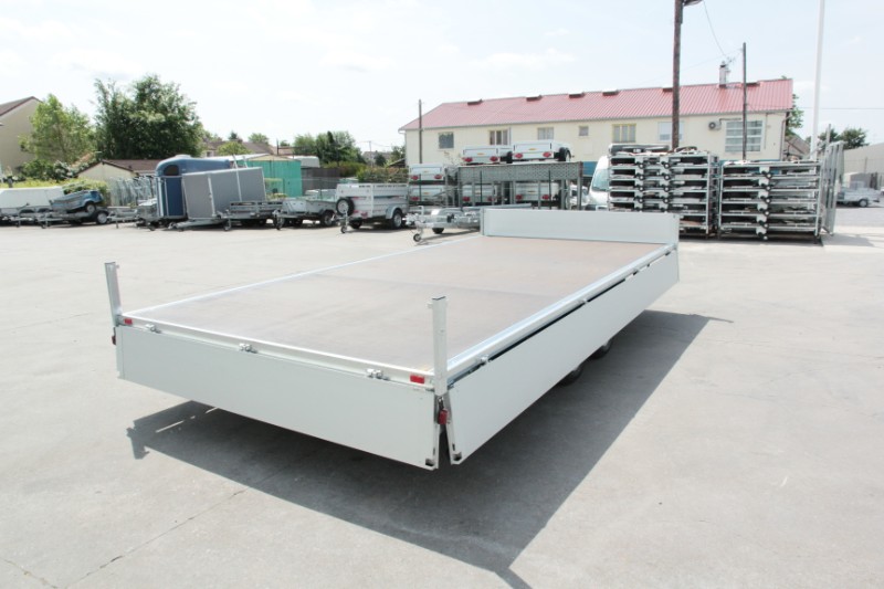 Remorque plateau - Humbaur HT 255225 GR - 2 essieux, ridelles alu, roues dessous_2