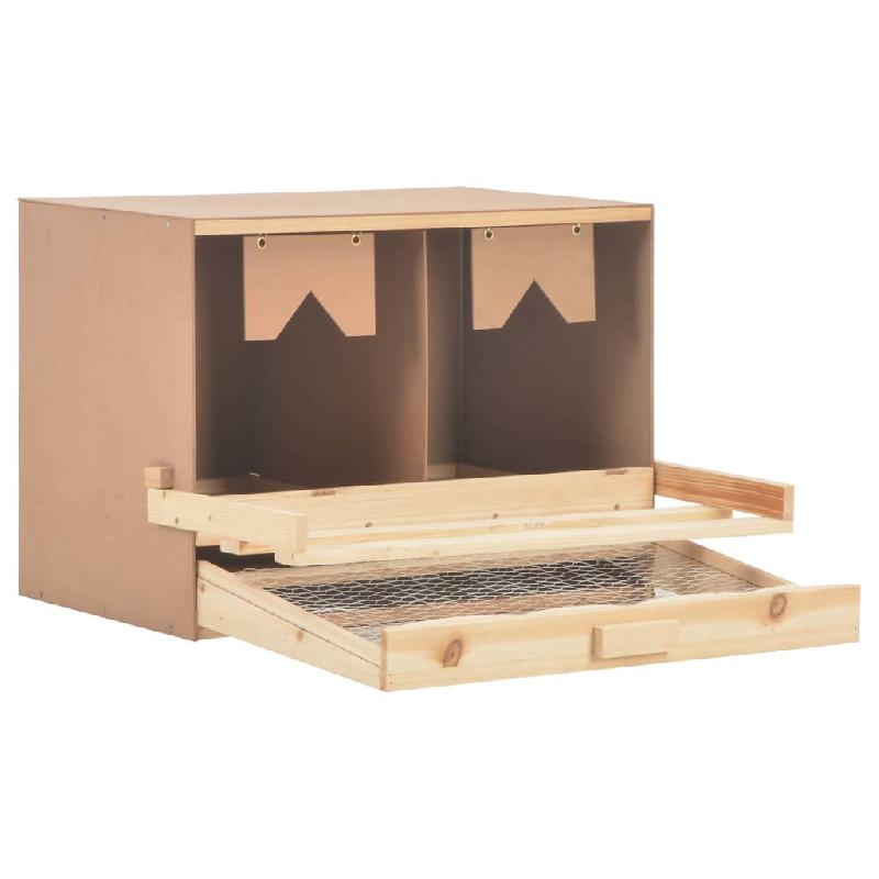 Vidaxl pondoir 2 compartiments 63x40x45 cm bois de pin massif 170652_2