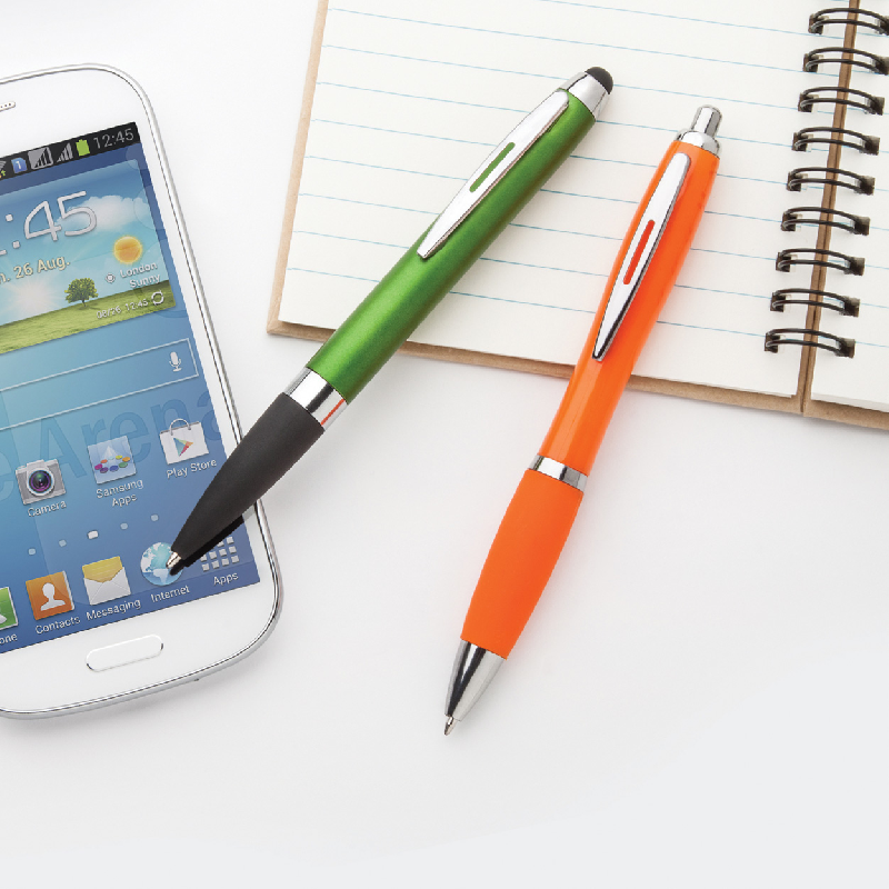 Stylo à bille en plastique - couleur orange - encre bleue - poids 11 gr_2