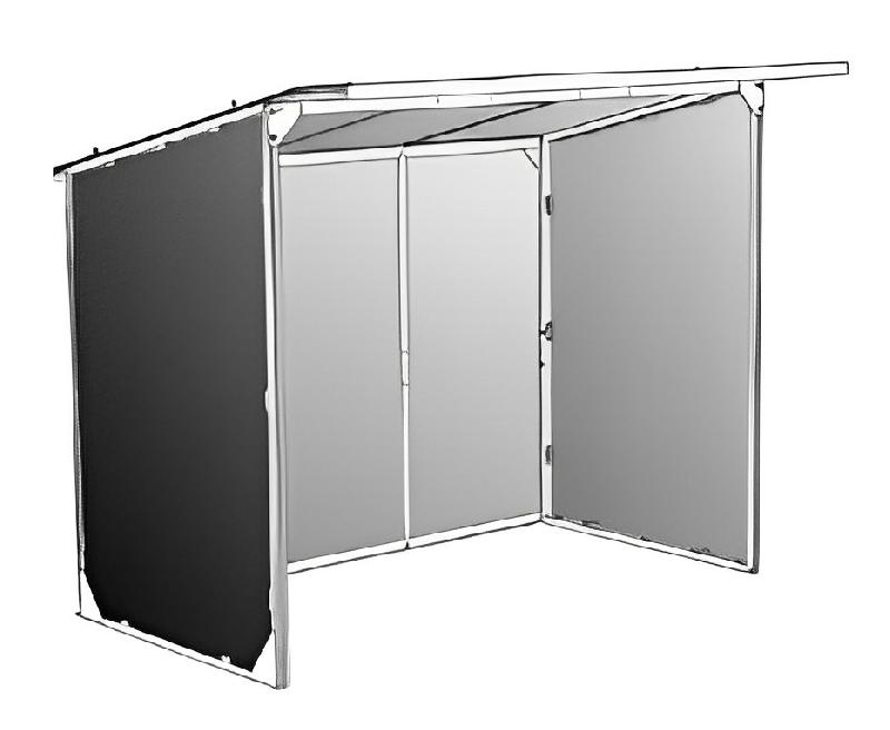 Abri fumeur ECO peint - Structure peinte - Longueur 2550mm - Profondeur 1940mm - Hauteur 2200mm_2