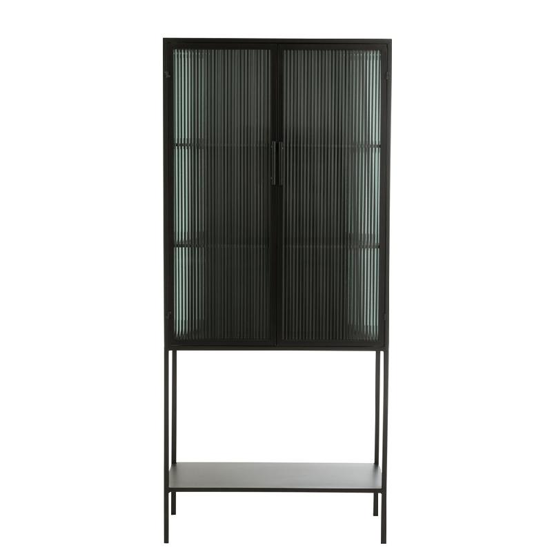 Buffet haut Rentia - Verre gaufré et métal - Style industriel et moderne_2
