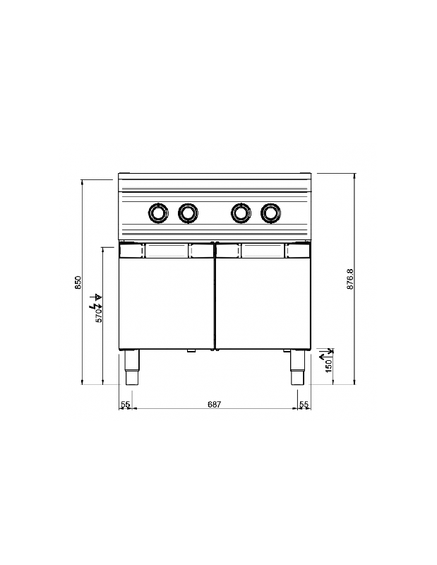 Cuiseur à pâtes électrique sur placard - 2 cuves de 40 litres - Gamme DOMINA PRO 900 - Référence CPE98A_2