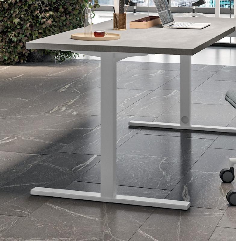 Bureau d'angle Idea Tube - Quadrifoglio - Blanc, Noyer canaletto, 180 x 180 cm_2