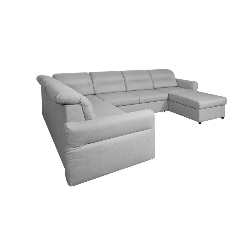 Canapé panoramique modulable convertible avec coffre Garden - tissu gris - 331 cm x 256 cm_2