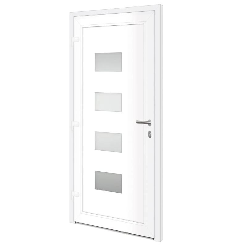 Vidaxl porte d'entrée blanc 100x210 cm aluminium et pvc 3157066_2