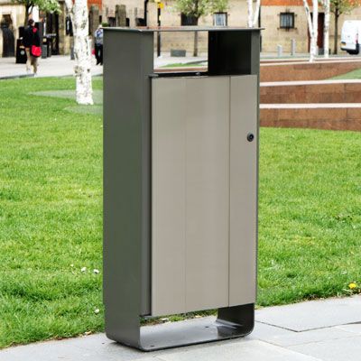 Electra - Poubelle publique Glasdon - 60 à 65 litres avec cadre en acier revêtu et panneaux Vandalex_2