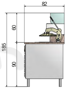 Morello forni - meuble réfrigéré 2 portes et 5 tiroirs avec pizzarella intégrée_2