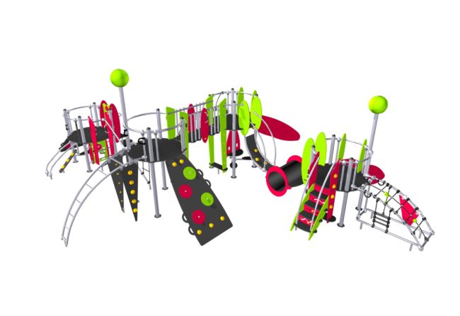 Structure multi-activités métallique Etnik Les Maldives - LD1EK0280 - Ludoparc - 4 tours - 2 à 8 ans - inox_2